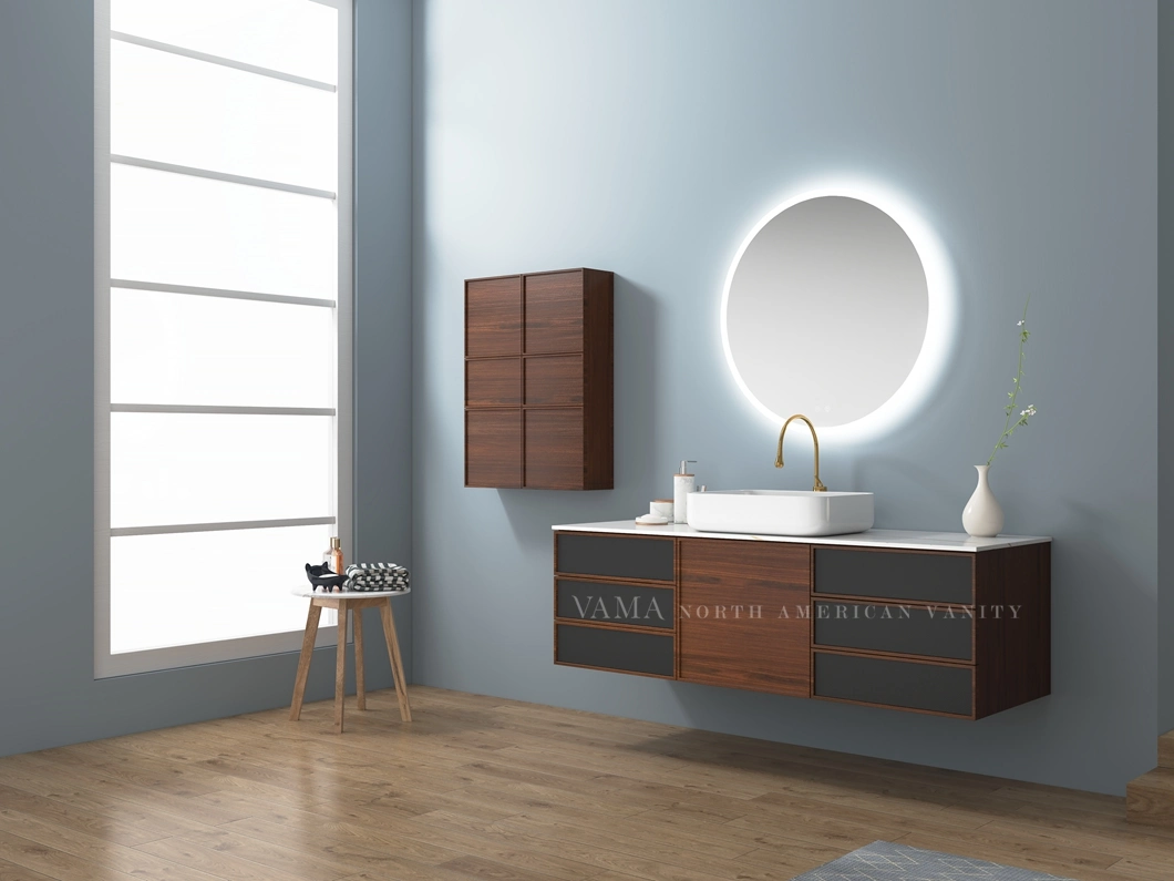 Vama 1500mm Luxury Wall Mounted Melamine Bathroom Vanity Cabinet with LED Mirror A30215