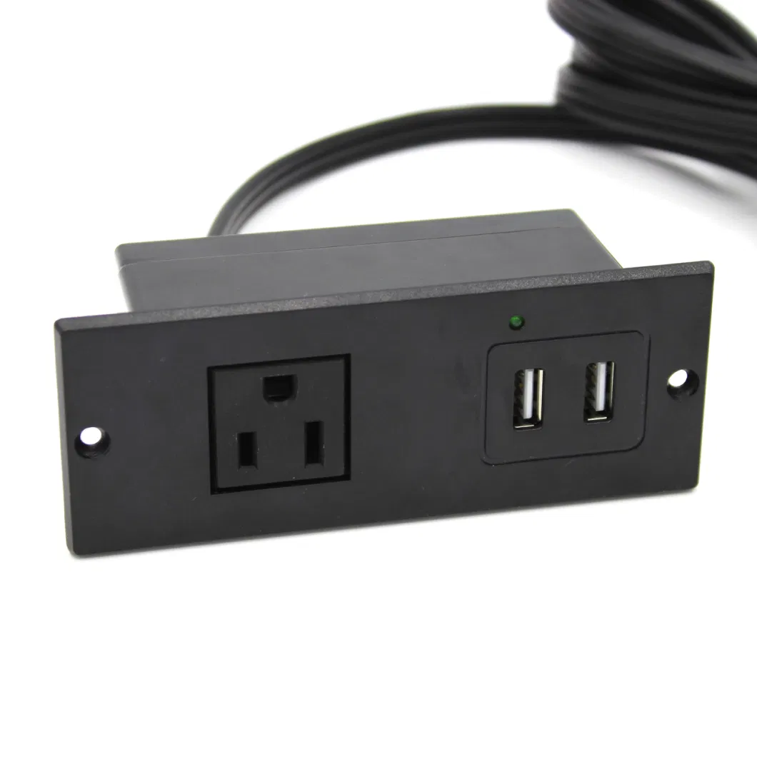 Bayu High Quality Us Single Outlet with USB Charger Conceal Installed Laptop Desk Power Socket for Hotel Furniture