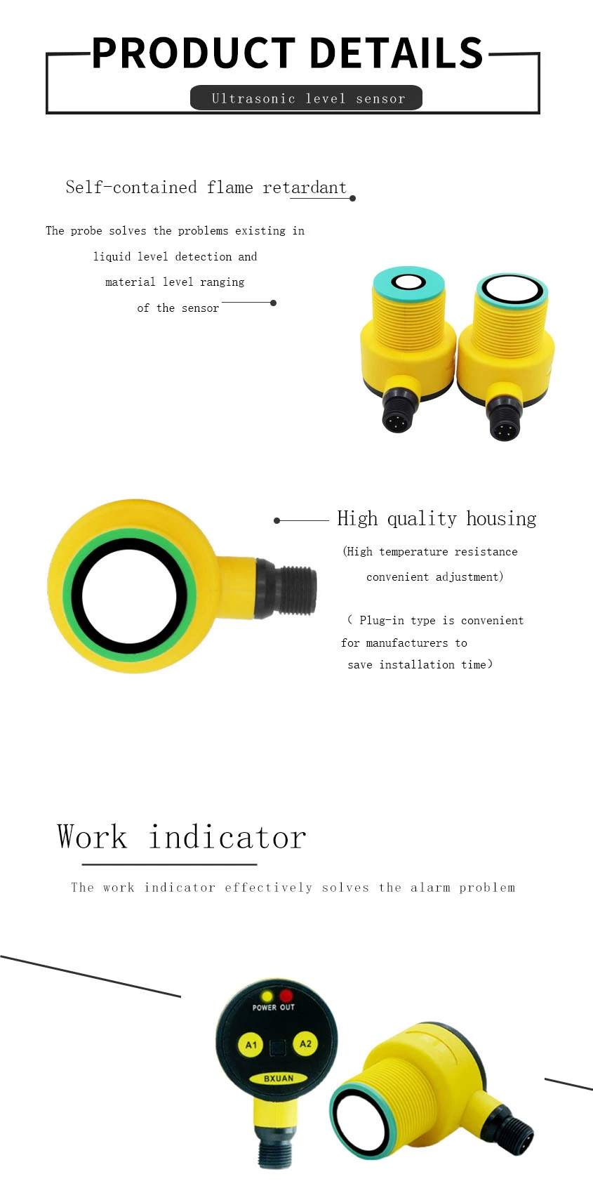 Bxuan T30 Ultrasonic Liquid Level Sensor 2m Switch Output