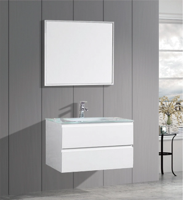 Factory High Quality Modern Customized PVC Bathroom Vanity Sets Wall Hanging LED Mirror Furniture Bath Cabinets