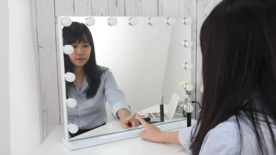 Grand miroir de vanité à lumière LED de maquillage Hollywood à 15 ampoules